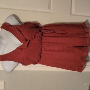 *NWT Francescas Dot Textured Ruffle Romper
